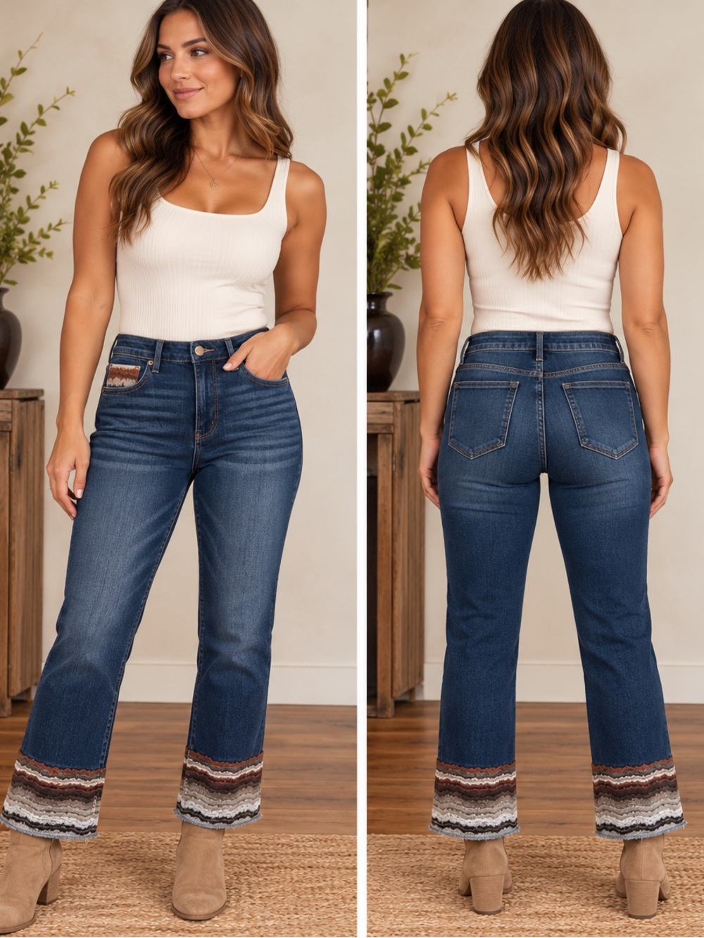Driftwood Colette Embroidered Crop Jeans Size 27 – Boho Western Southwestern